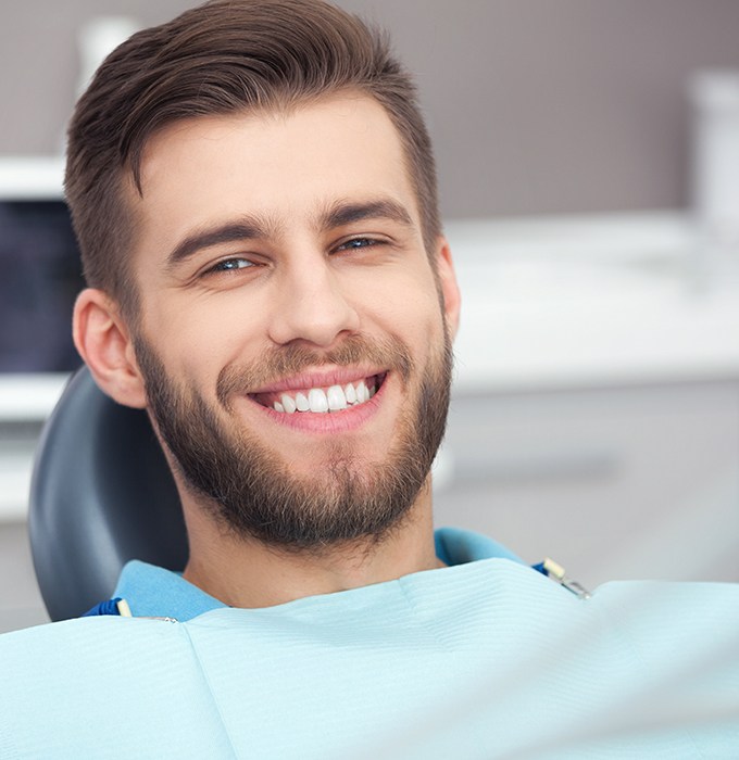 Man smiling during dental checkup