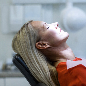 woman relaxed in the dental chair